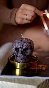 Gothic Skull Candle, Unique Macabre Design, Spooky Halloween Decor, Dark Aesthetic Home Accessory, Alternative Gift, Creepy Wax Sculpture, Unusual Home Decor, Intricate Skull Detail, Handcrafted Art, Decorative Display, Haunting Interior Design, Mysterious Atmosphere, Collector's Item, Eerie Home Accent, Goth Furnishing, Occult Inspired Decor, Skull Lover's Delight, Exquisite Wax Craftsmanship, Bewitching Illumination