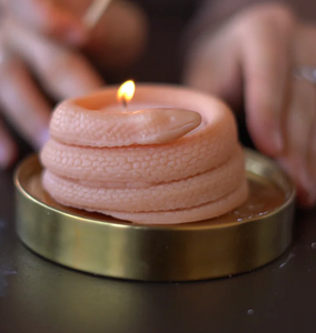 Illuminate Your Space with the Mesmerizing Snake Candle Sculpture