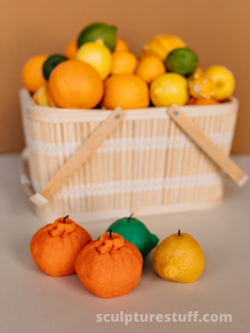 Orange, Lemon, Lime and Corn Candle set (set of 4 realistic fruit candles)