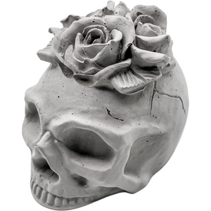 Roses and Skulls sculpture