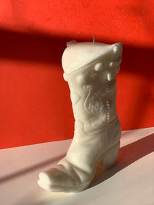 Handcrafted Cowboy Boot Soy Wax Candle - Yeehaw Western Decor, Unique Rodeo-Inspired Design, Made with 100% Natural Soy Wax, Clean Burning, Long-lasting, Perfect Gift for Western Enthusiasts and Home Decor, Available Now at SculptureStuff.com