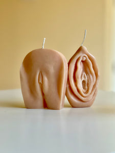 Pussy Soy Wax Candle Set of 2 candles / Vagina Shaped Candles/ Yoni home decor / Vulva candles / Female Genital Candles