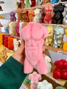 Handsome Transmen Candle Bust  with top surgery scars. Female-to-Male Transsexual.  Transmasculinity CANDLE