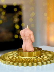 Flexing Muscle Men Bust Candle